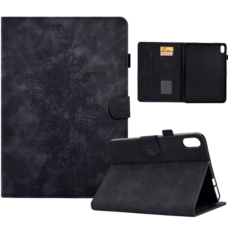 Custodia Smart Tablet in pelle goffrata farfalla peonia, For iPad 10.2 2020/2019 / Air 10.5 2019, For iPad 2025 / 2022, For iPad Air / Air 2 / 9.7 2017 / 9.7 2018, For iPad mini 2024 / mini 6