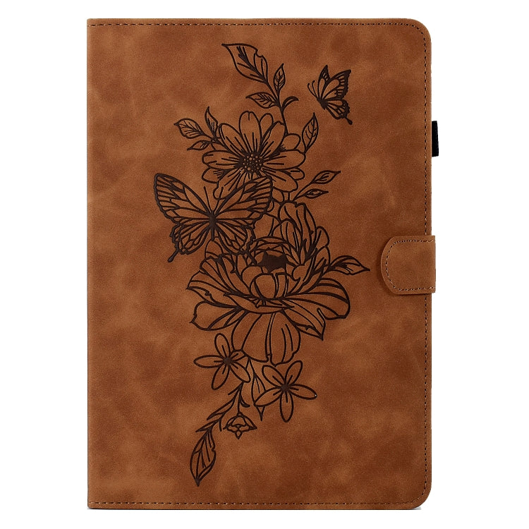 Custodia Smart Tablet in pelle goffrata farfalla peonia, For Amazon Kindle 11th 2024 / 2022, For Amazon Kindle Fire HD10 2021, For Amazon Kindle Fire HD8 2022, For Amazon Kindle Fire HD8 2018/2017/2016
