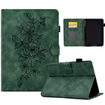 Custodia Smart Tablet in pelle goffrata farfalla peonia, For Amazon Kindle 11th 2024 / 2022, For Amazon Kindle Fire HD10 2021, For Amazon Kindle Fire HD8 2022, For Amazon Kindle Fire HD8 2018/2017/2016