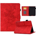 Custodia Smart Tablet in pelle goffrata farfalla peonia, For Amazon Kindle 11th 2024 / 2022, For Amazon Kindle Fire HD10 2021, For Amazon Kindle Fire HD8 2022, For Amazon Kindle Fire HD8 2018/2017/2016