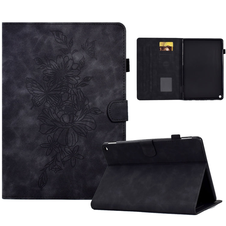 Custodia Smart Tablet in pelle goffrata farfalla peonia, For Amazon Kindle 11th 2024 / 2022, For Amazon Kindle Fire HD10 2021, For Amazon Kindle Fire HD8 2022, For Amazon Kindle Fire HD8 2018/2017/2016