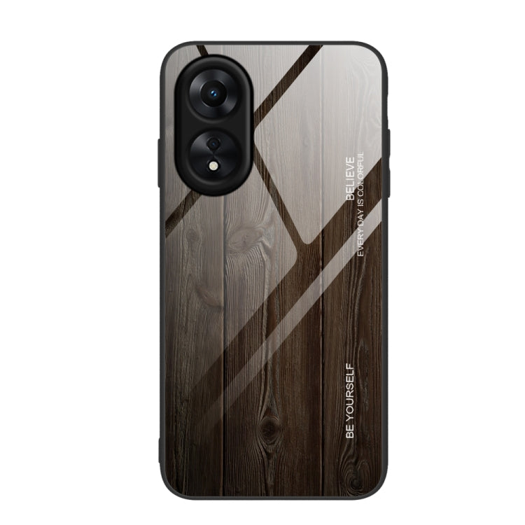 Custodia vetro con venature legno per OPPO A17