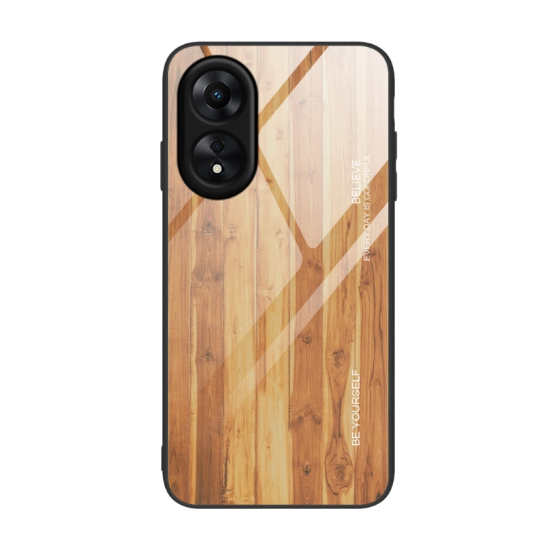 Custodia vetro con venature legno per OPPO A17