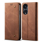Custodia per telefono in pelle con texture denim, For OPPO Reno8 T 5G / A1 Pro, For OPPO A58 5G / A58x / A78 5G