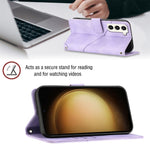 Custodia portafoglio in pelle goffrata per Samsung Galaxy S23