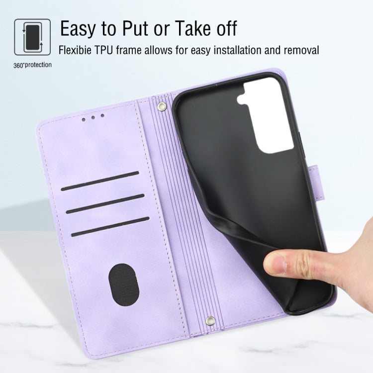 Custodia portafoglio in pelle goffrata per Samsung Galaxy S23