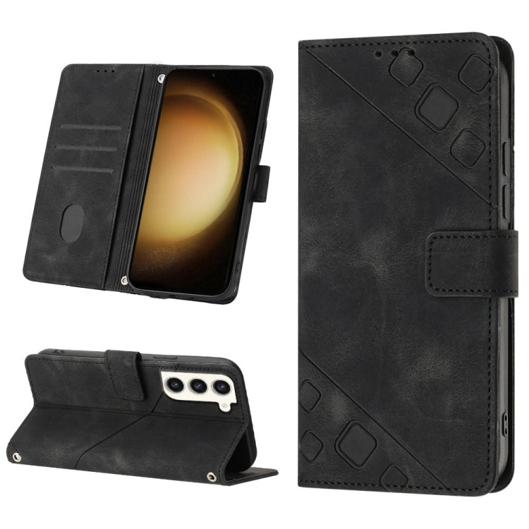 Custodia portafoglio in pelle goffrata per Samsung Galaxy S23