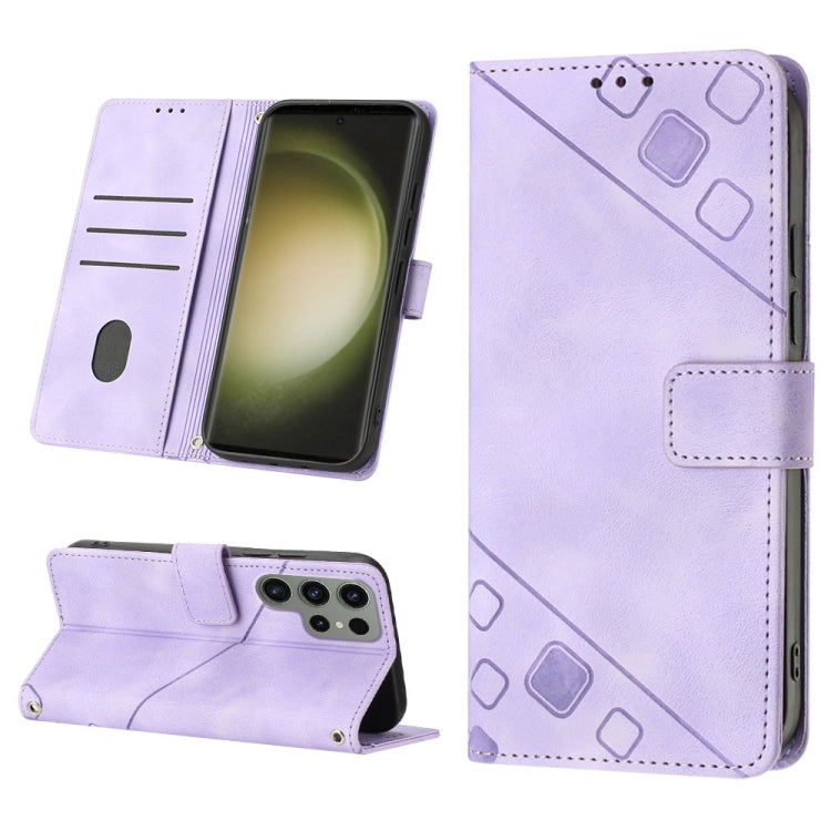 Custodia portafoglio in pelle goffrata per Samsung Galaxy S23