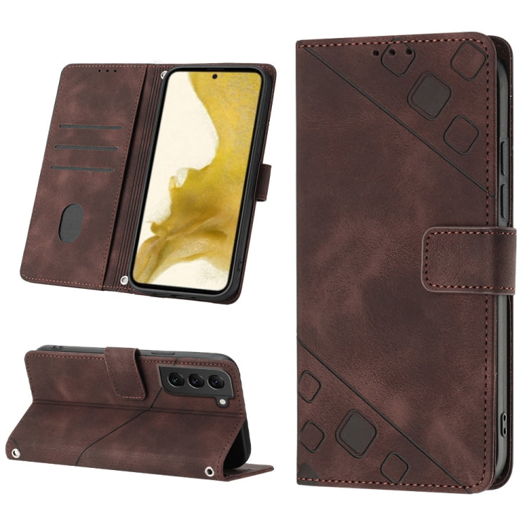 Custodia portafoglio in pelle goffrata per Samsung Galaxy S23