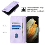 Custodia portafoglio in pelle goffrata per Samsung Galaxy S21 Ult