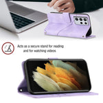 Custodia portafoglio in pelle goffrata per Samsung Galaxy S21 Ult