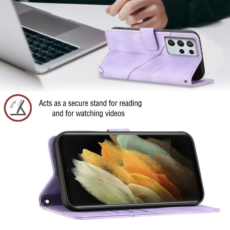 Custodia portafoglio in pelle goffrata per Samsung Galaxy S21 Ult