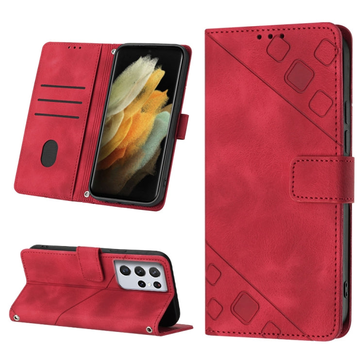 Custodia portafoglio in pelle goffrata per Samsung Galaxy S21 Ult
