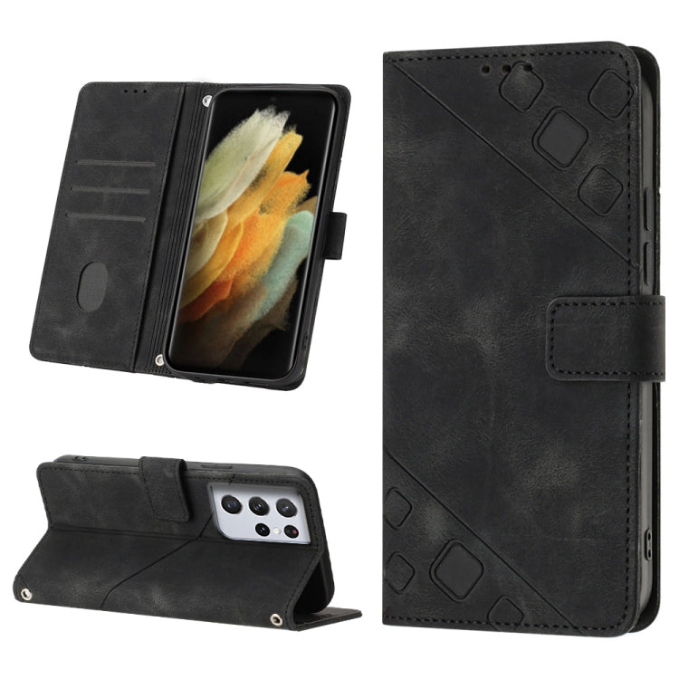 Custodia portafoglio in pelle goffrata per Samsung Galaxy S21 Ult