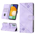 Custodia portafoglio in pelle goffrata per Samsung Galaxy A72 5G