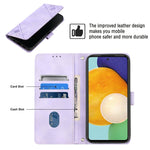 Custodia portafoglio in pelle goffrata per Samsung Galaxy A72 5G