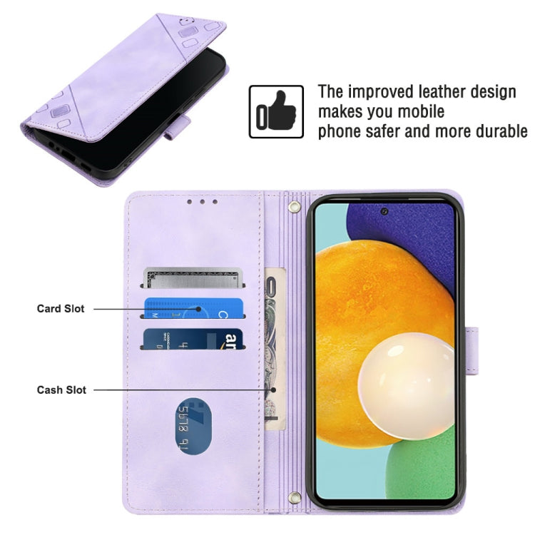 Custodia portafoglio in pelle goffrata per Samsung Galaxy A72 5G