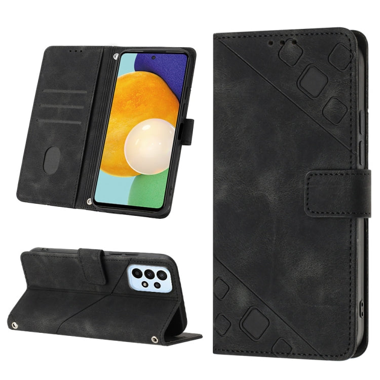 Custodia portafoglio in pelle goffrata per Samsung Galaxy A72 5G