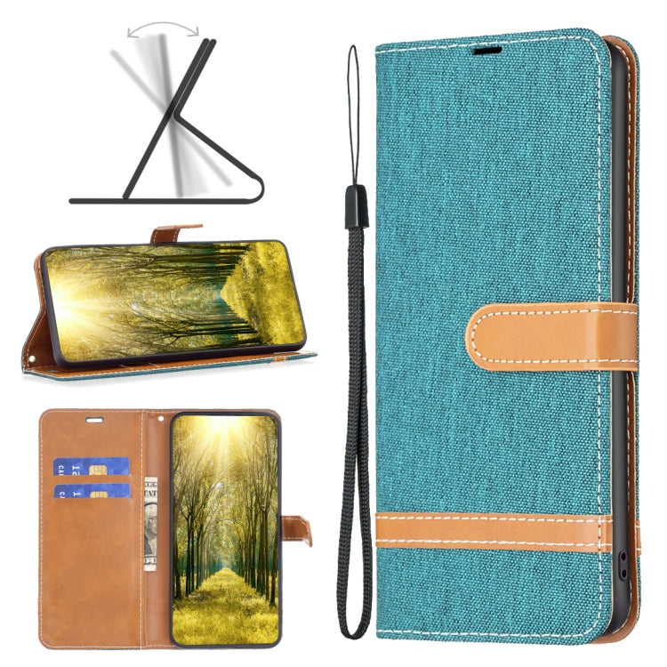 Custodia per telefono in pelle con texture denim a blocchi di colore, For Xiaomi 13 Lite / Civi 2
