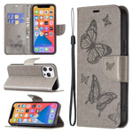 Custodia per telefono in pelle goffrata con due farfalle, For Xiaomi 13 Lite / Civi 2