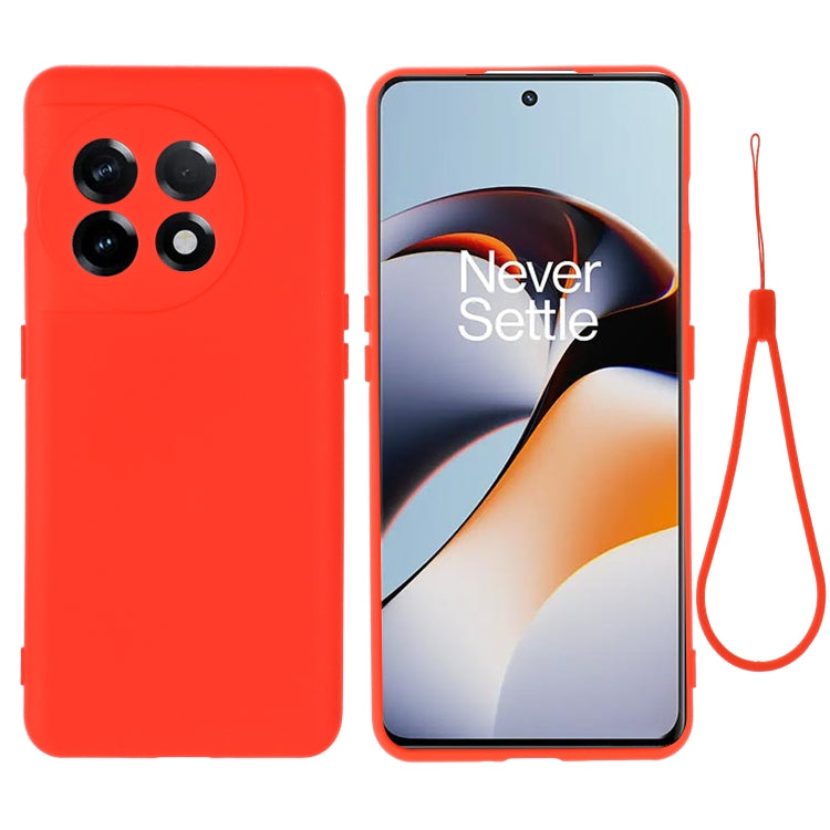 Custodia per telefono a copertura totale antiurto in silicone liquido di colore puro, For OnePlus 11