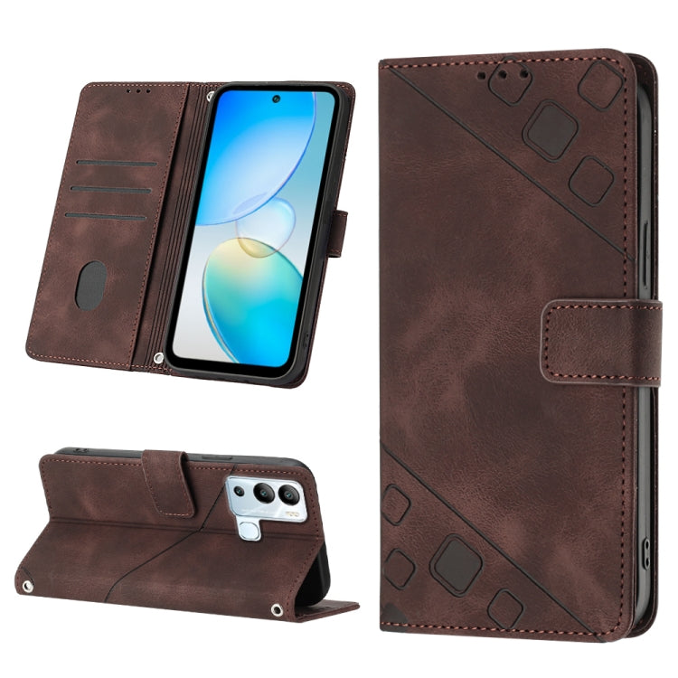 Custodia per telefono in pelle goffrata effetto pelle, For Infinix Hot 12 Play / Hot 12 Play NFC, For Infinix Hot 12i X665, For Infinix Hot 12 X6817, For Infinix Hot 20 4G X6826