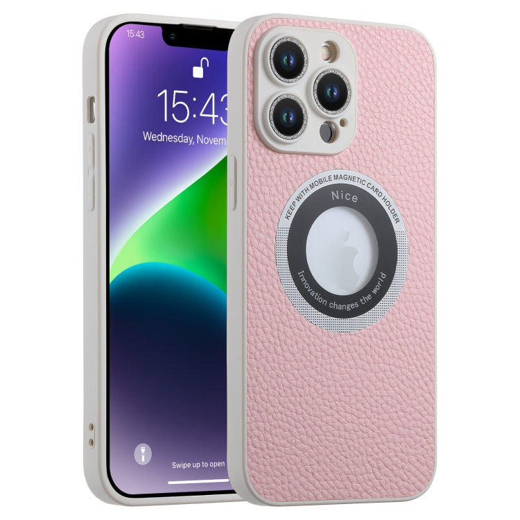Custodia magnetica MagSafe con lente glitterata per iPhone 14 Pro