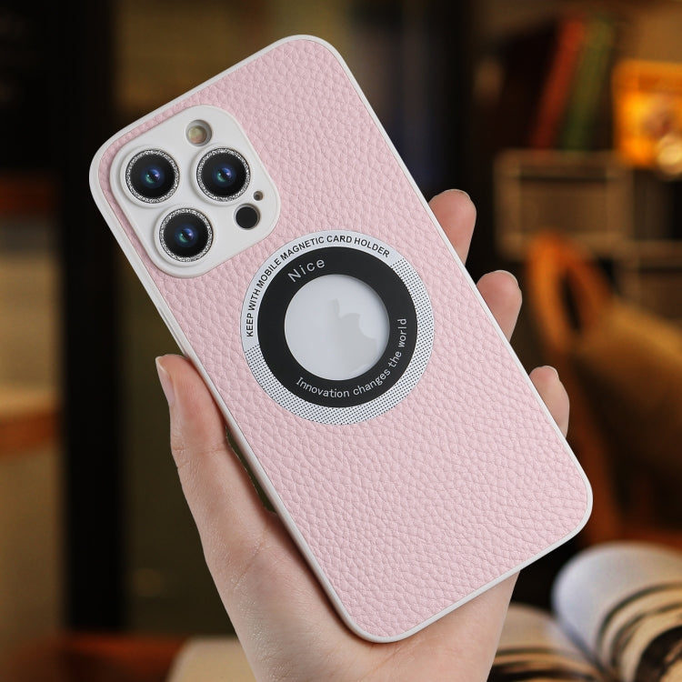 Custodia magnetica MagSafe con lente glitterata per iPhone 14 Pro
