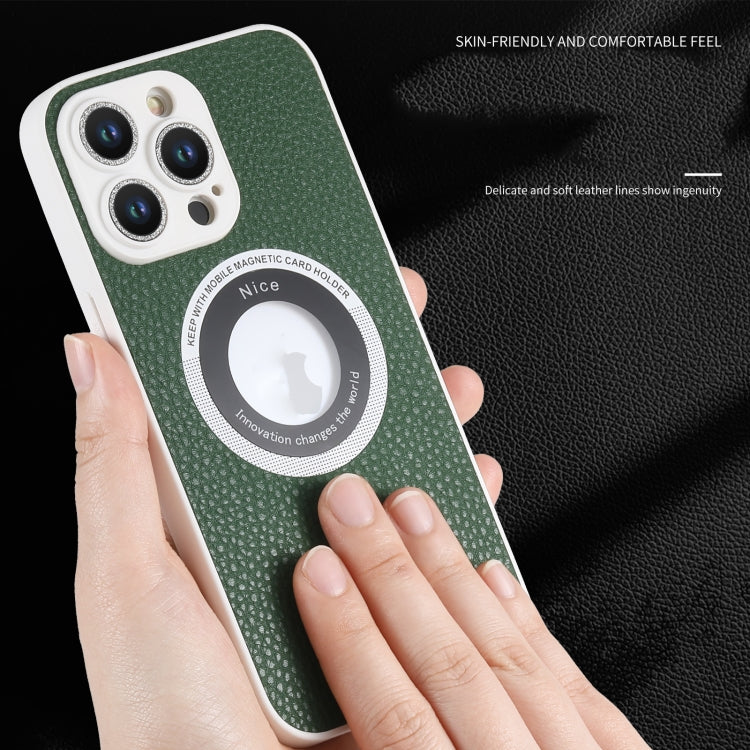 Custodia magnetica MagSafe con lente glitterata per iPhone 14 Pro