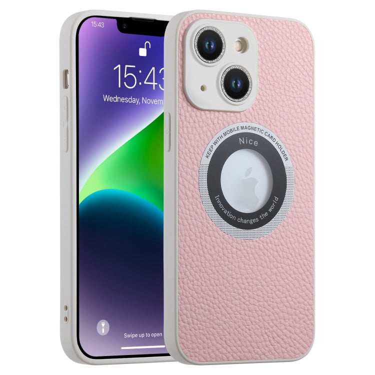 Custodia magnetica MagSafe con lente glitterata per iPhone 14 Pro