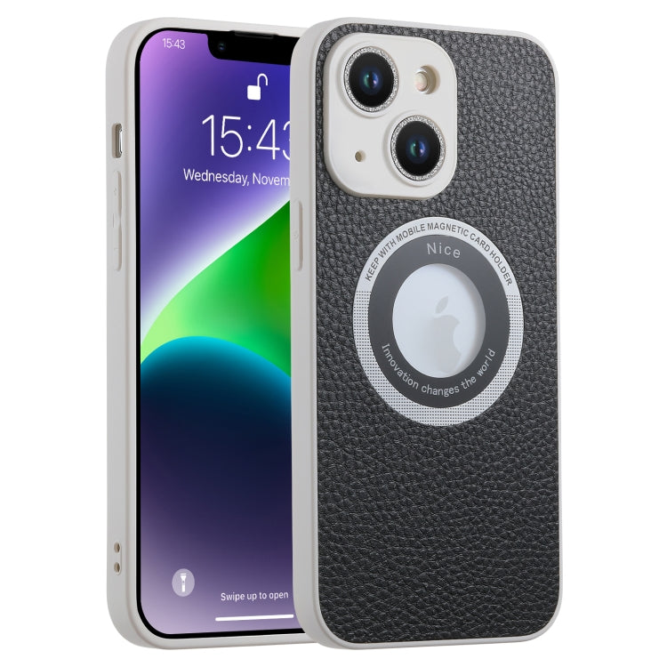 Custodia magnetica MagSafe con lente glitterata per iPhone 14 Pro