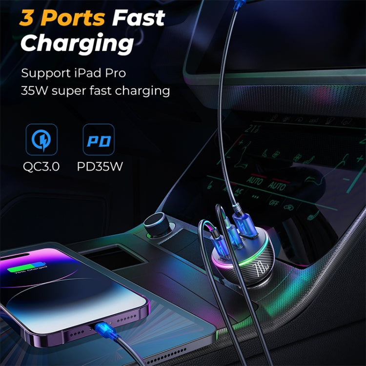 Caricabatteria auto Joyroom JR-CL26 70W 3 porte USB-C