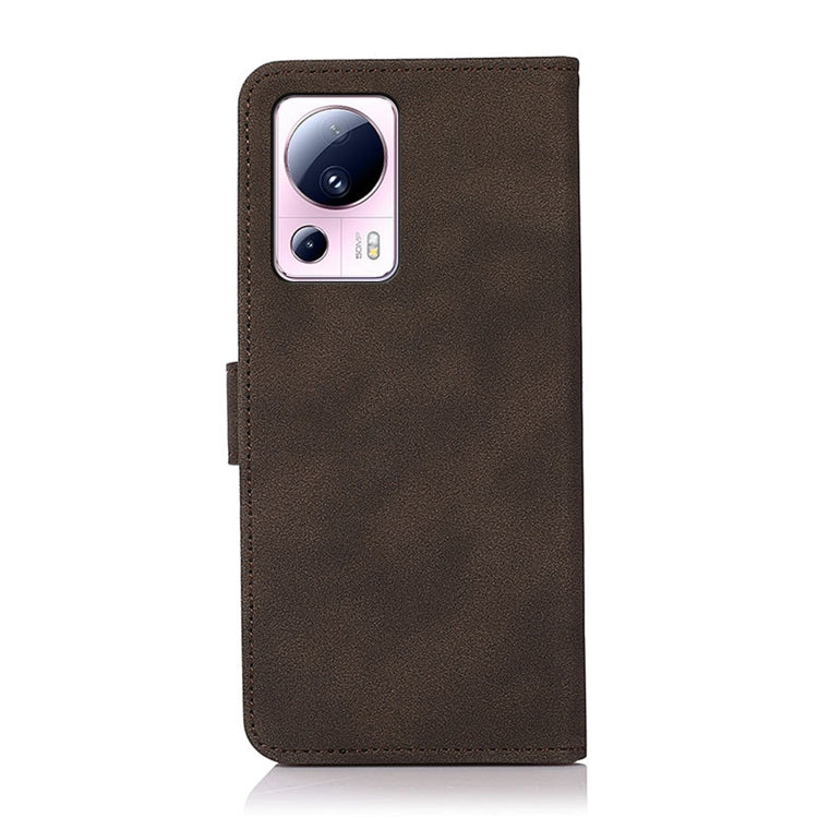 KHAZNEH Custodia per telefono in pelle con trama opaca, For Xiaomi 13 Lite / Civi 2