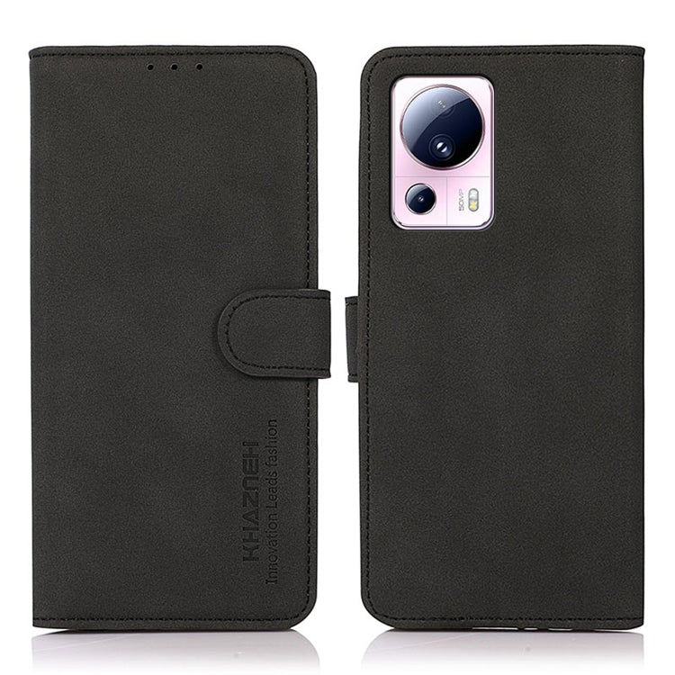 KHAZNEH Custodia per telefono in pelle con trama opaca, For Xiaomi 13 Lite / Civi 2