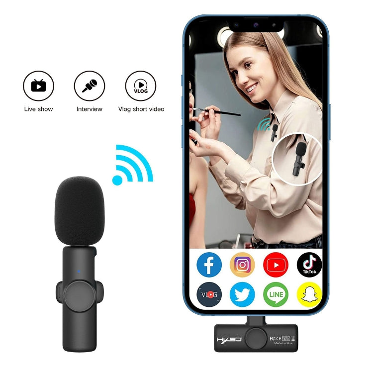Microfono wireless lavalier 2.4G con riduzione rumore