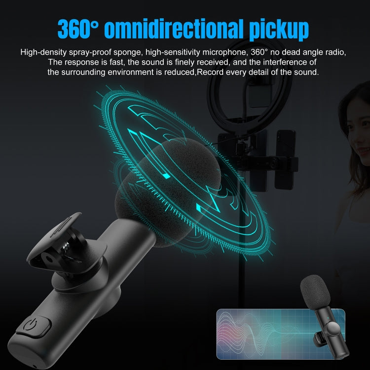 Microfono wireless lavalier 2.4G con riduzione rumore