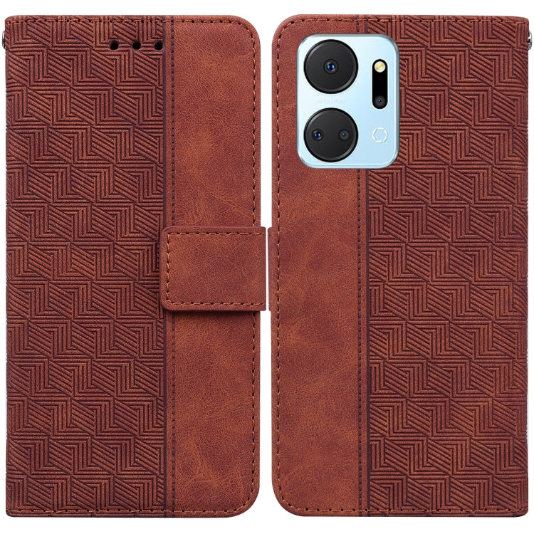Custodia in pelle goffrata geometrica per smartphone
