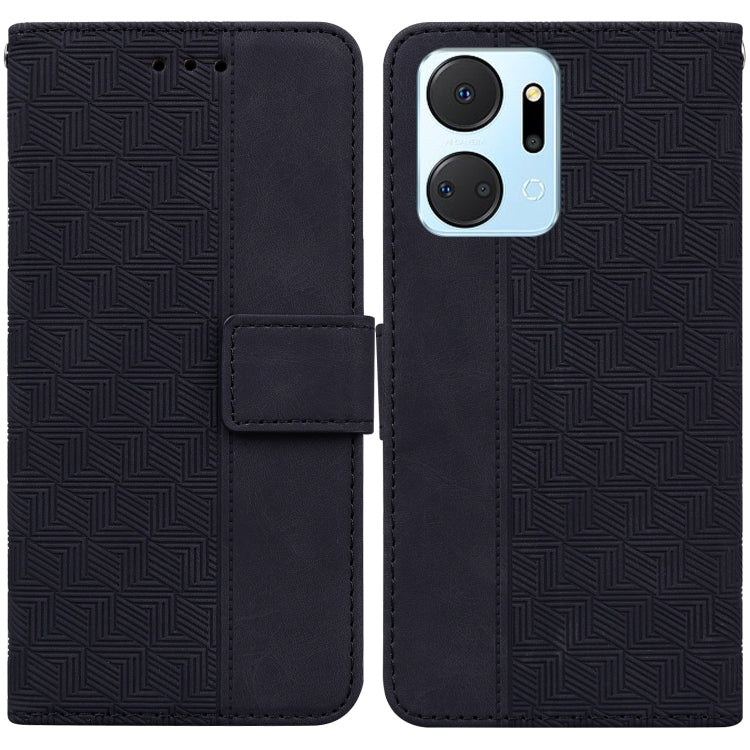 Custodia in pelle goffrata geometrica per smartphone