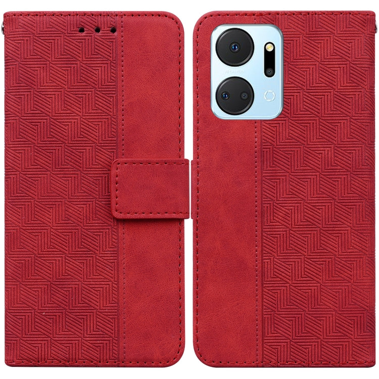 Custodia in pelle goffrata geometrica per smartphone