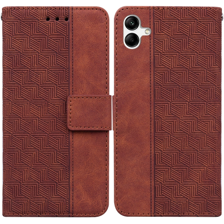 Custodia in pelle goffrata geometrica per smartphone