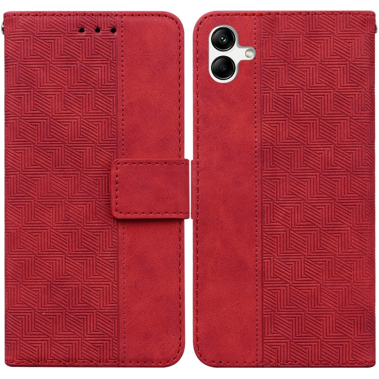 Custodia in pelle goffrata geometrica per smartphone