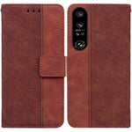 Custodia in pelle goffrata geometrica per smartphone