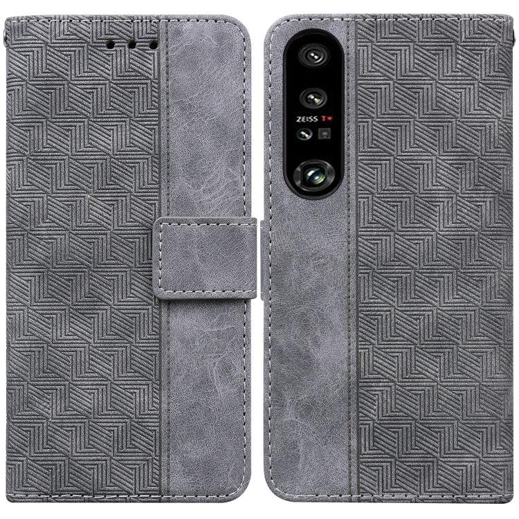 Custodia in pelle goffrata geometrica per smartphone