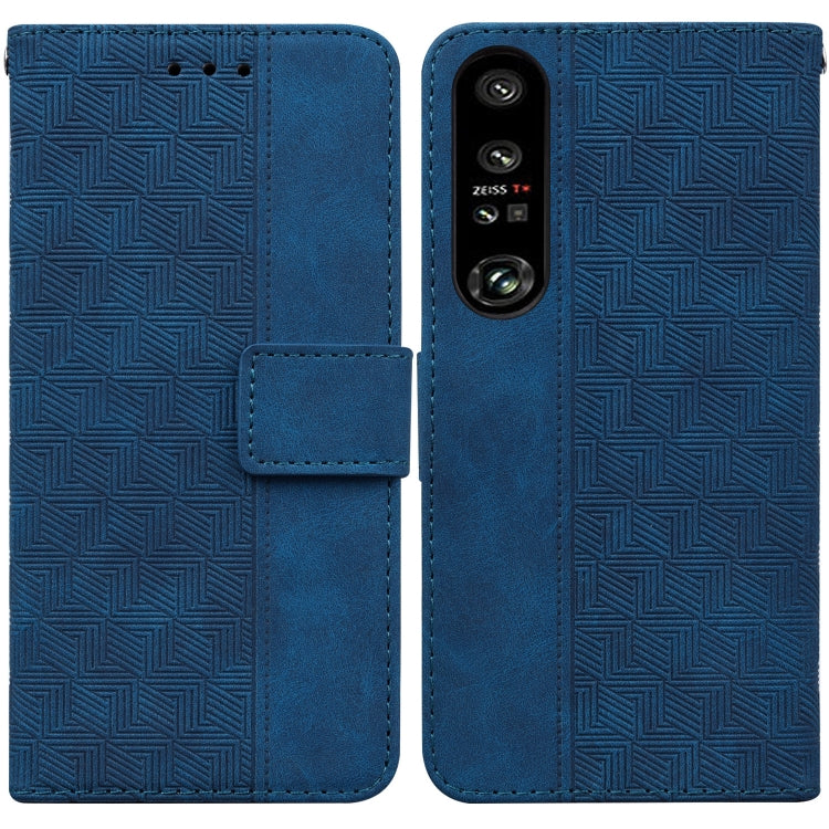 Custodia in pelle goffrata geometrica per smartphone