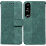 Custodia in pelle goffrata geometrica per smartphone