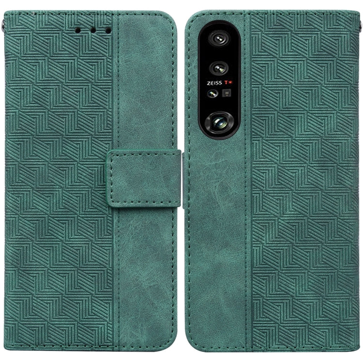 Custodia in pelle goffrata geometrica per smartphone