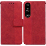 Custodia in pelle goffrata geometrica per smartphone