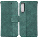 Custodia in pelle goffrata geometrica per smartphone