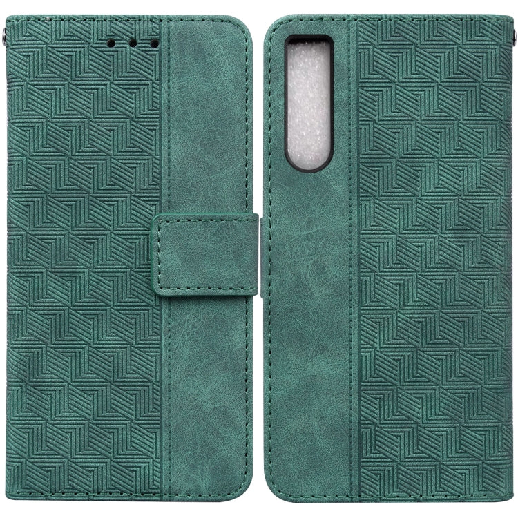 Custodia in pelle goffrata geometrica per smartphone