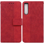 Custodia in pelle goffrata geometrica per smartphone